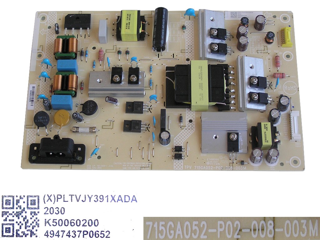 LCD modul zdroj Philips PLTVJY391XADA / SMPS power supply board 715GA052-P02-008-003M