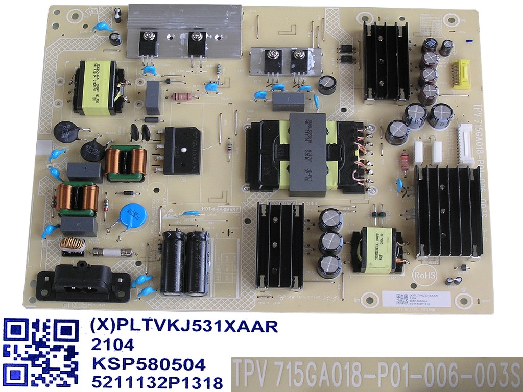 LCD modul zdroj Philips PLTVKJ531XAAR / SMPS power supply board 715GA018-P01-006-003S