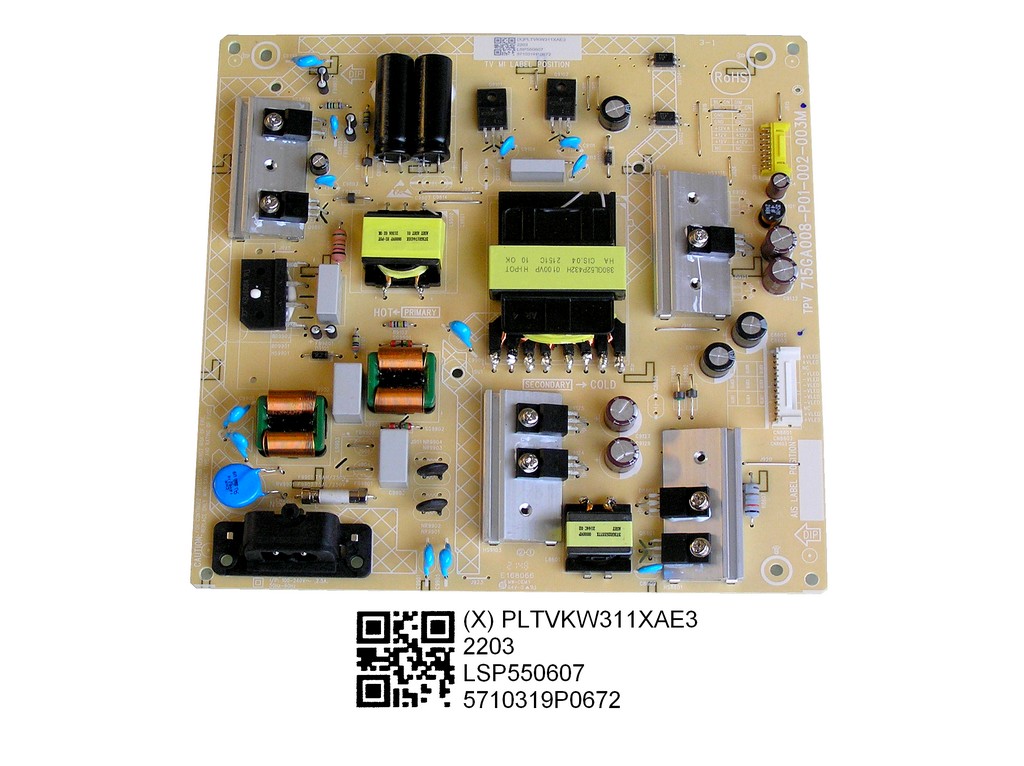 LCD modul zdroj Philips PLTVKW311XAE3 / SMPS power supply board 715GA008-P01-002-003M/ 715GA008-P01-002-003S