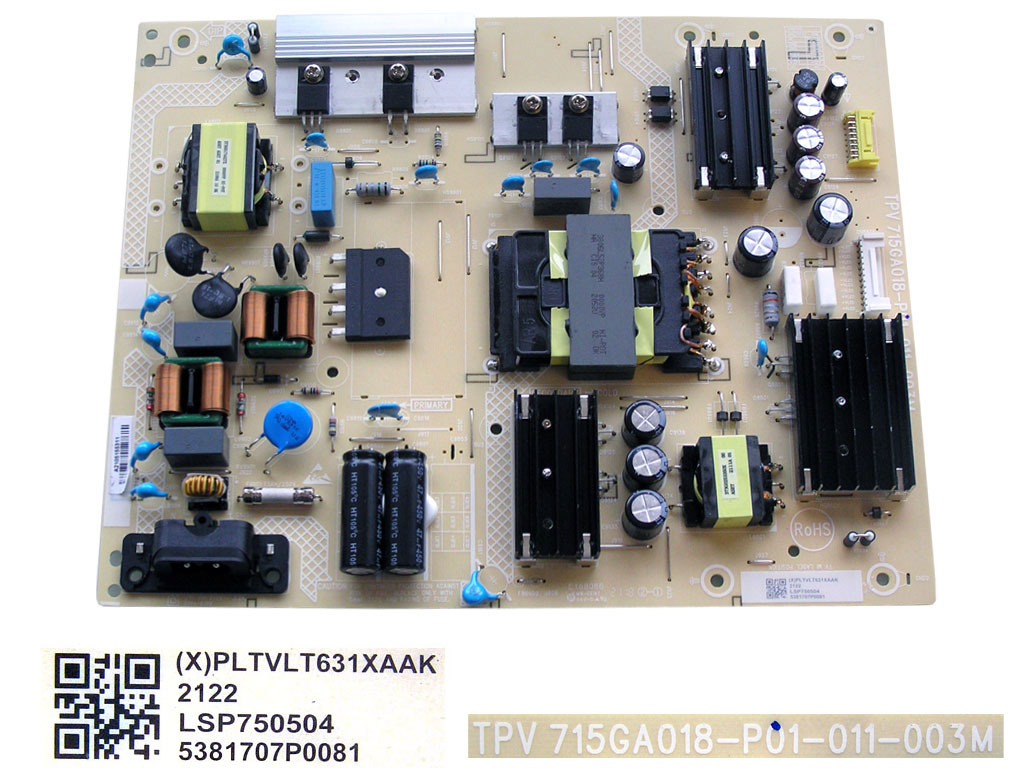 LCD modul zdroj Philips PLTVLT631XAAK / SMPS power supply board 715GA018 - P01 - 011 - 003M