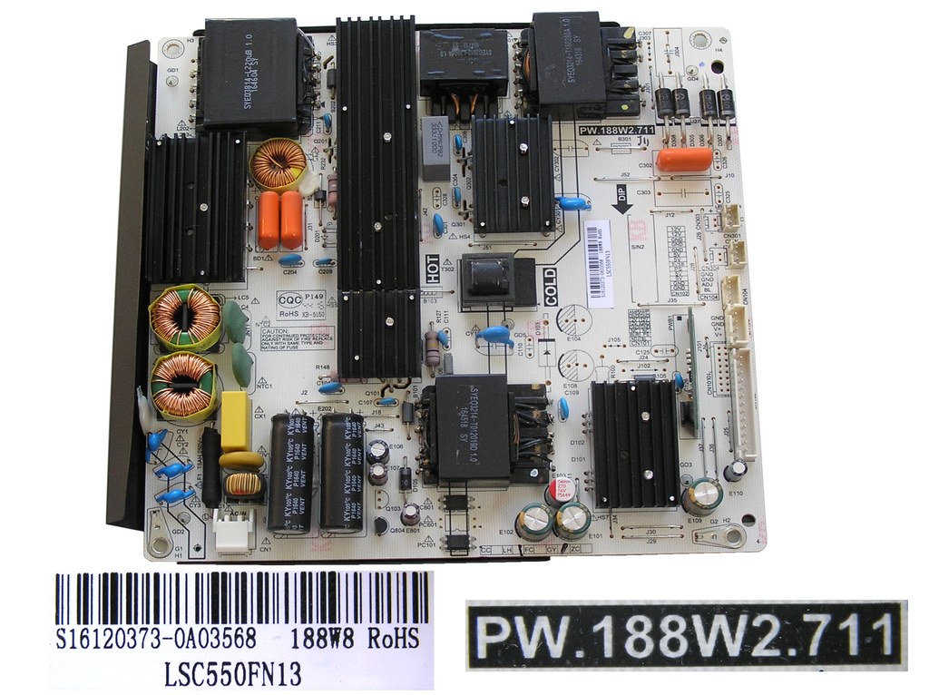 LCD modul zdroj Sharp LC-55CUF8462E / Power board LSC550FN13 / S16120373-0A03568 / PW.188W2.711