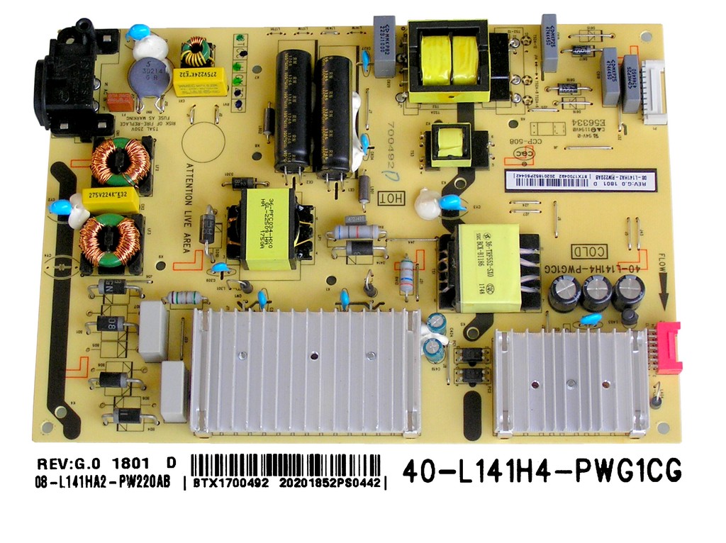 LCD modul zdroj TCL 08-L141HA2-PW220AB / SMPS power supply board 40-L141H4-PWG1CG