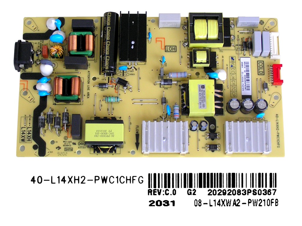 LCD modul zdroj TCL 08-L14XWA2-PW210FB  / SMPS power supply board 40-L14XH2-PWC1CHFG