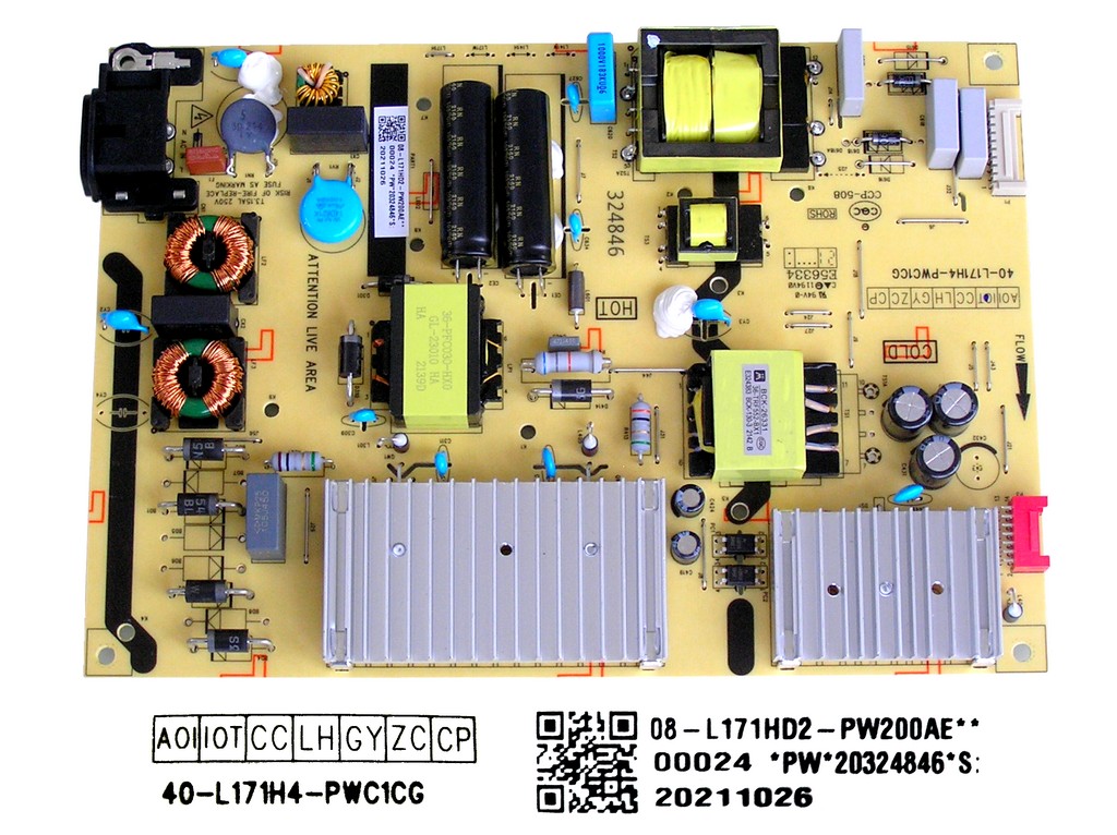 LCD modul zdroj TCL 08-L171HD2-PW200AE / SMPS power supply board 40-L171H4-PWC1CG