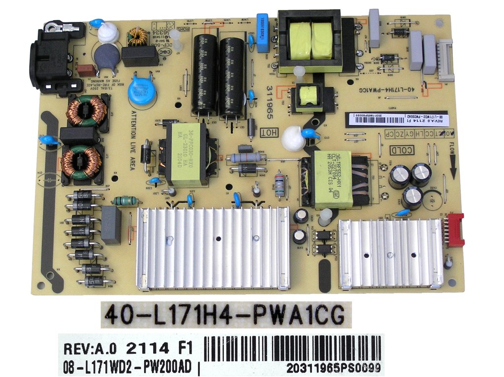 LCD modul zdroj TCL 08-L171WD2-PW200AD / SMPS power supply board 40-L171H4-PWA1CG