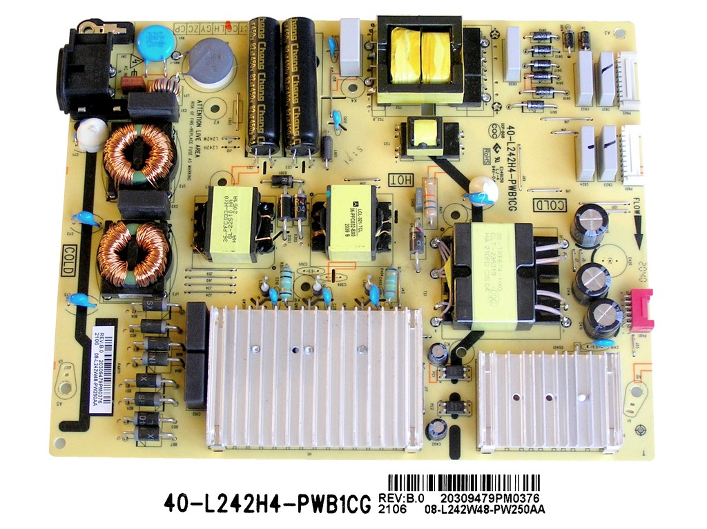 LCD modul zdroj TCL 08-L242W48-PW250AA / SMPS power supply board 40-L242H4-PWB1CG