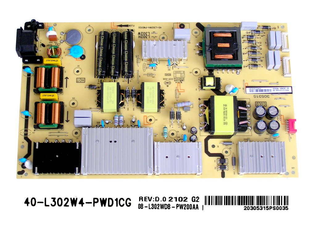 LCD modul zdroj TCL 08-L302WD8-PW200AA  / SMPS power supply board 40-L302W4-PWD1CG