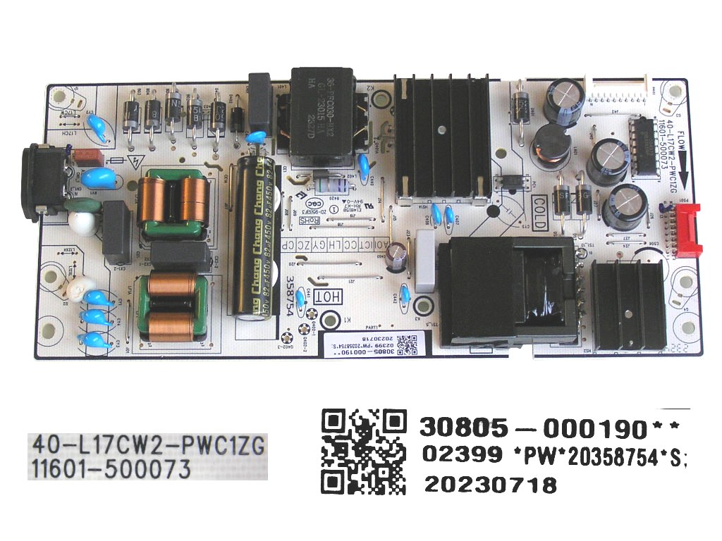 LCD modul zdroj TCL 30805-000190 / SMPS power supply board 40-L17CW2-PWC1ZG / 11601-500073