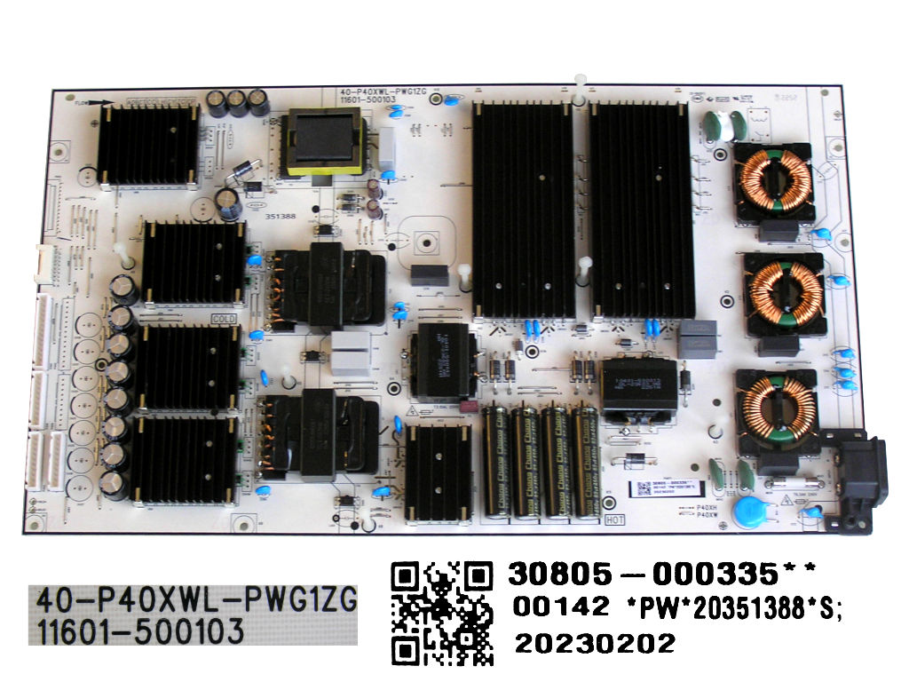 LCD modul zdroj TCL 30805-000335 / SMPS power supply board 40-P40XWL-PWG1ZG / 11601-500103