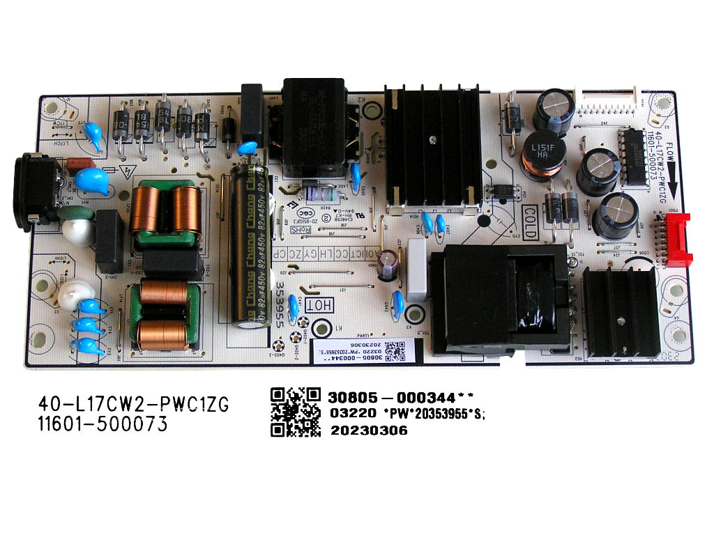 LCD modul zdroj TCL 30805-000344 / SMPS power supply board 40-L17CW2-PWC1ZG