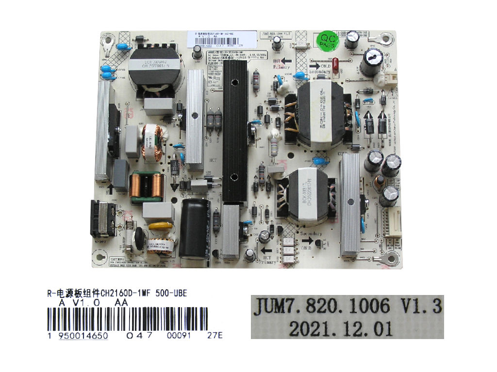 LCD modul zdroj Vivax Q Series 55Q10C / POWER BOARD 950014650 / CH2160D-1MF 500-UBE/ JUM7.820.1006 V1.3