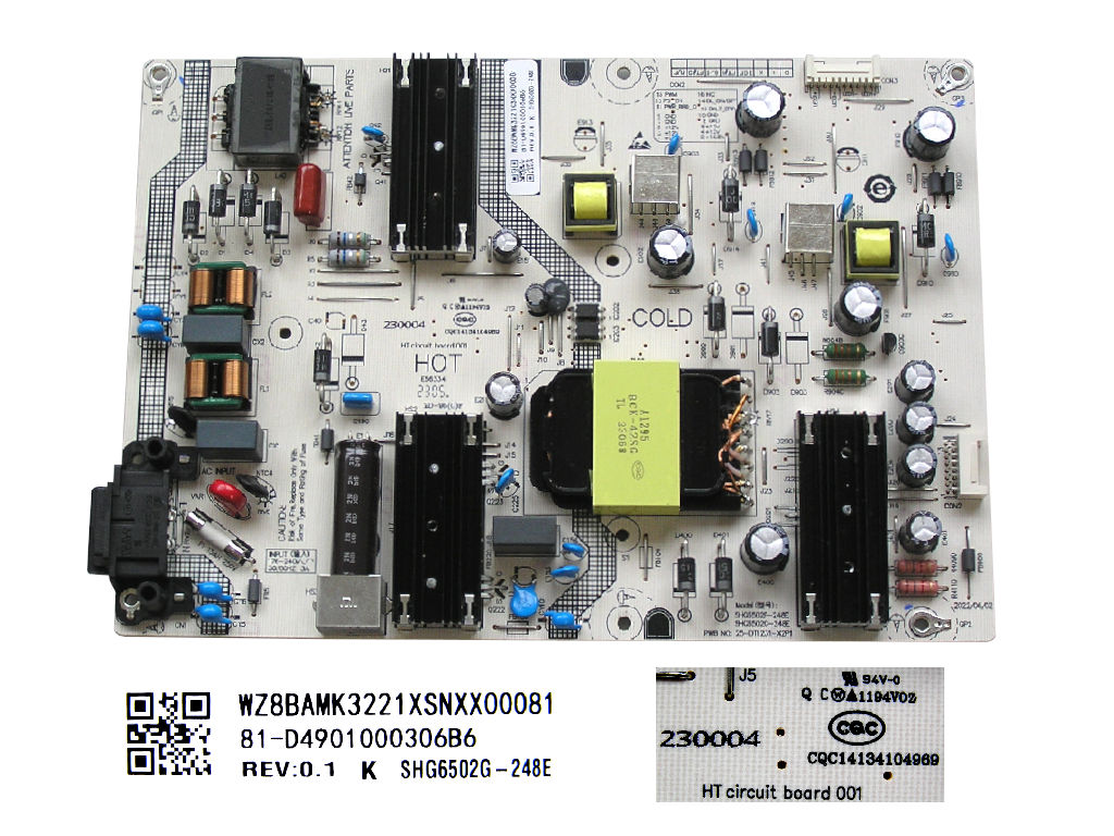LCD modul zdroj Xiaomi L65M7-Q2EU / POWER BOARD SHG6502G-248E / 81-D4901000306B6