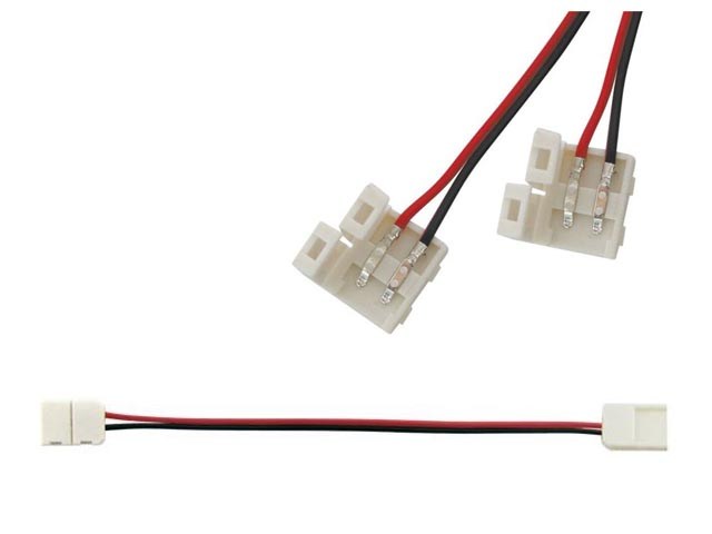 LED Spojka nepájivá pro pásky 3528 pro 30 a 60 LED / m o šířce 8mm s vodičem