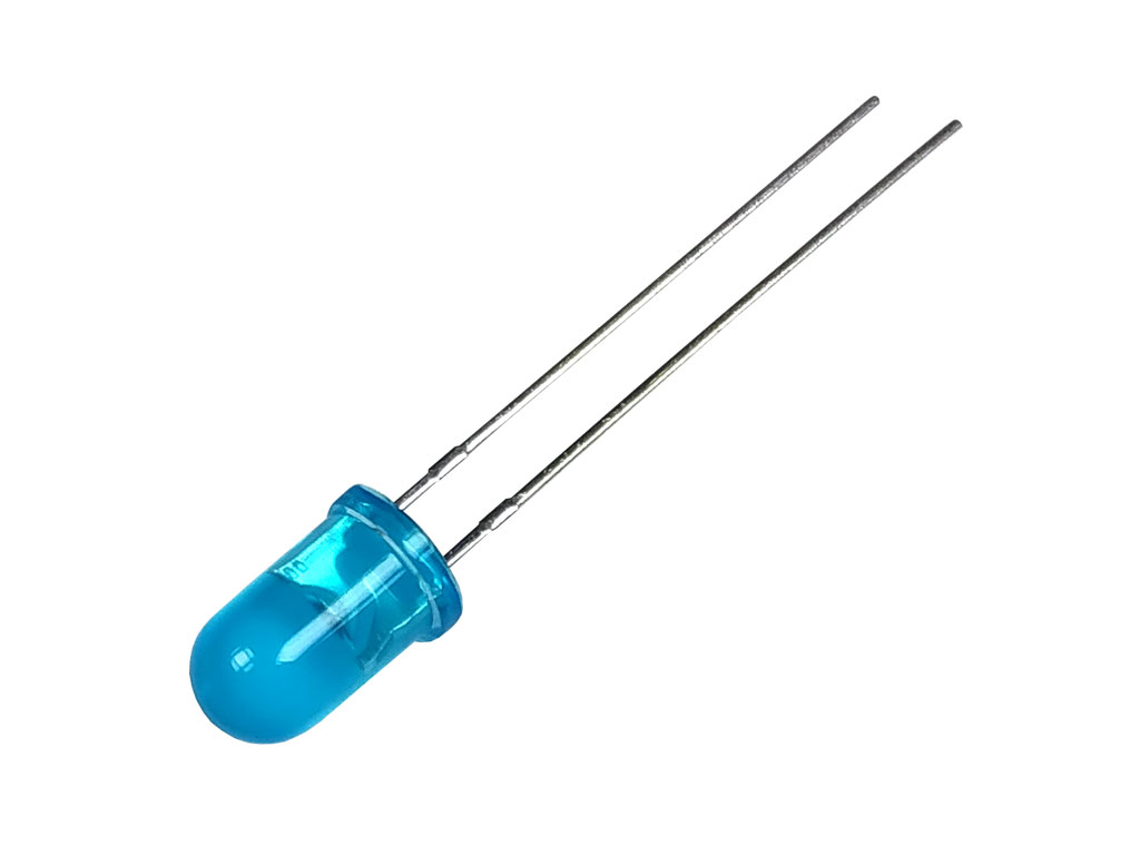 LED dioda modrá 5mm, superjasná, kulatá, L-53QBDL-D, 650-1600mcd/20mA (Uf=3,3V), difůzní, 60deg, 470nm
