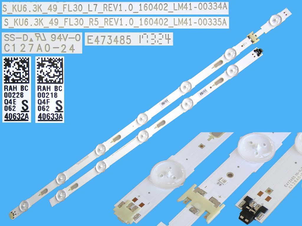 LED podsvit 1003mm sada SAMSUNG BN96-40632A + BN96-40633A / LED Backlight 1003mm - 12 D-LED LM41-00334A + LM41-00335A / S_KU6.3K_49_FL30