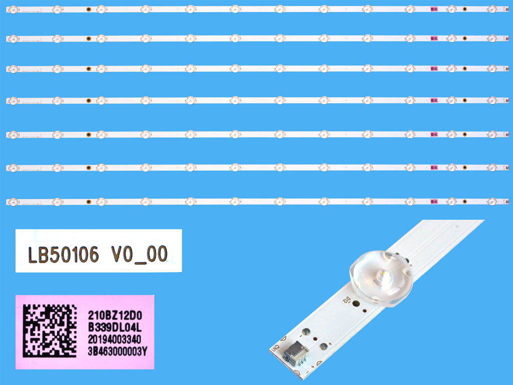 LED podsvit 1010mm sada Philips 705TLB50B339DL04L celkem 7 pásků / Backlight 1010mm - 12 D-LED 996592001094 / LB50106V0_00  