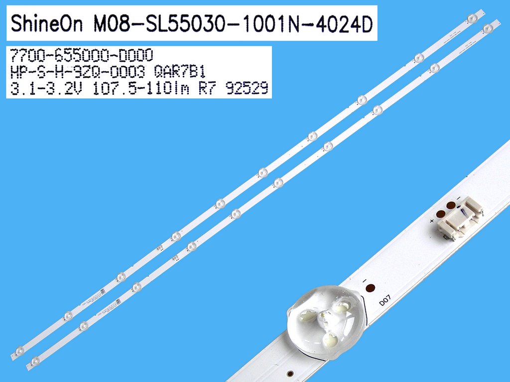 LED podsvit 1024mm sada Metz celkem 2 pásky / LED Backlight M08-SL55030-1001N-4024D / 7700-655000-D000