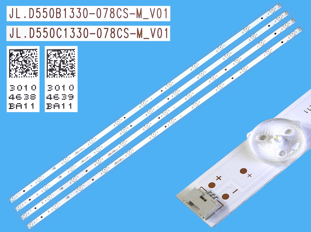 LED podsvit 1050mm sada Vestel 23647008 celkem 4 pásky / D-LED backlight 55" 30104638 + 30104639 / JL.D550B1330-078CS-M_V01 + JL.D550C1330-078CS-M_V01