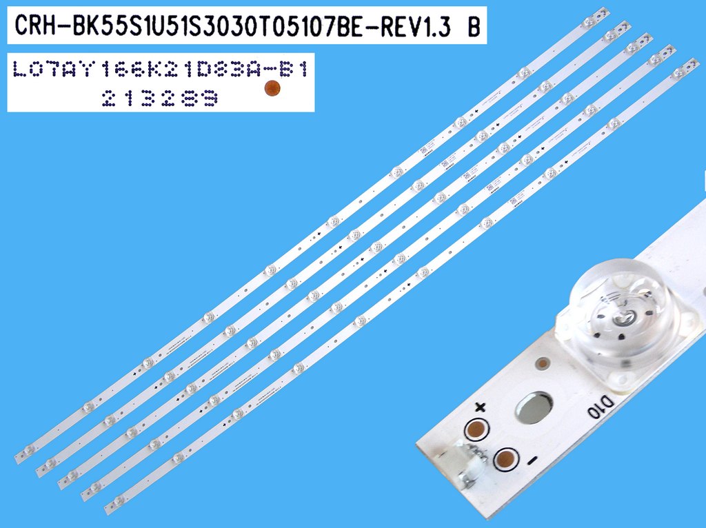 LED podsvit 1054mm sada Hisense BK55S1U celkem 10 pásků / LED Backlight 1054mm CRH-BK55S1U51S3030T05107BE-REV1.3 / LO7AY166K21D83A-B1