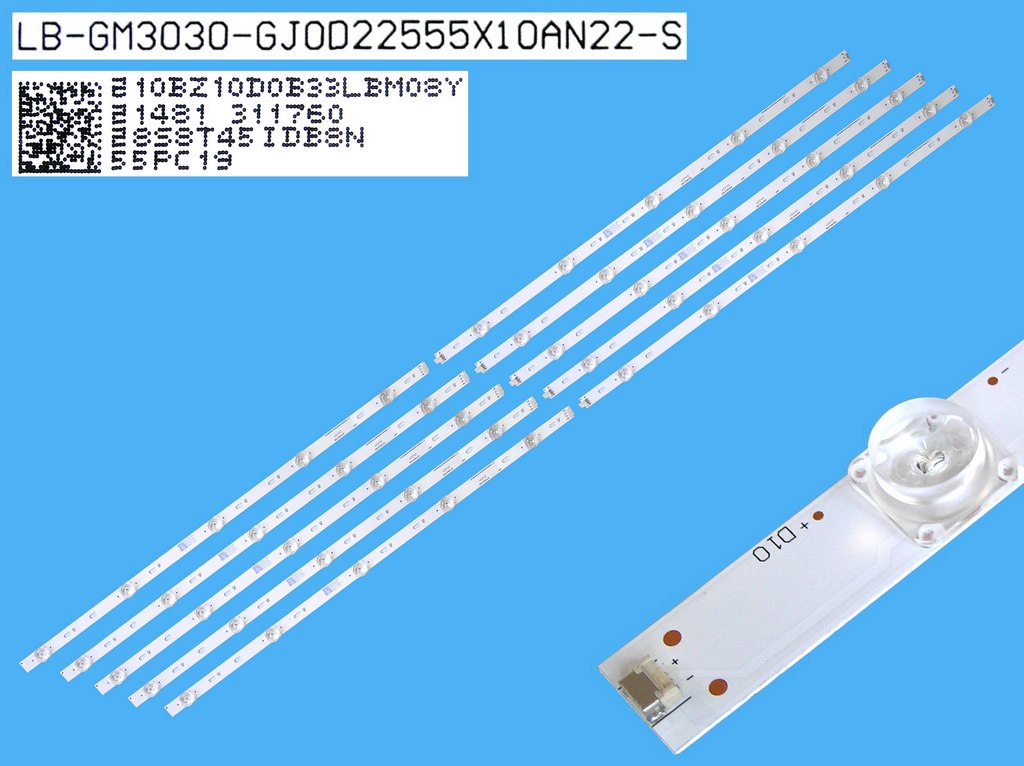 LED podsvit 1080mm sada Philips 55PC19 celkem 10 pásků / DLED TOTAL ARRAY LB-GM3030-GJ0D22555X10AN22-L-1-T + LB-GM3030-GJ0D22555X10AN22-R-1-T