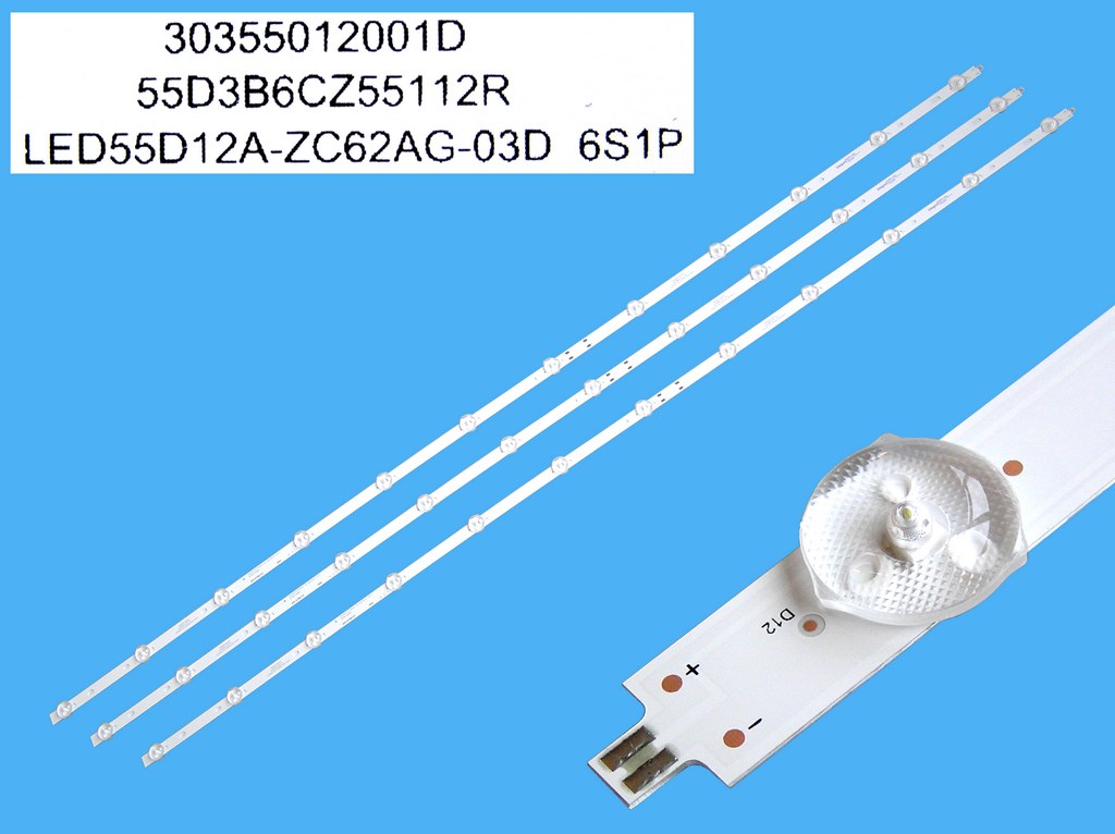 LED podsvit 1080mm sada Sharp celkem 3 pásky / LED Backlight LED55D12A-ZC62AG 12S1P / 30355012001D / 55D3B6CZ53512L / 55D3B6CZ53512R