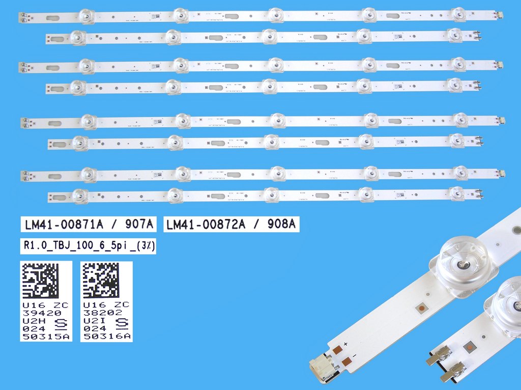 LED podsvit 1085mm sada Samsung celkem 8 pásků / LED Backlight Assy 1085mm BN96-50315A + BN96-50316A / LM41-00889A + LM41-00890A náhradní výrobce