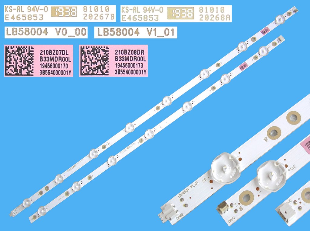 LED podsvit 1180mm sada Philips LB58004 V0-00 + LB58004 V1-01 / LED Backlight 1180mm - 15 D-LED 20267B - 20268A