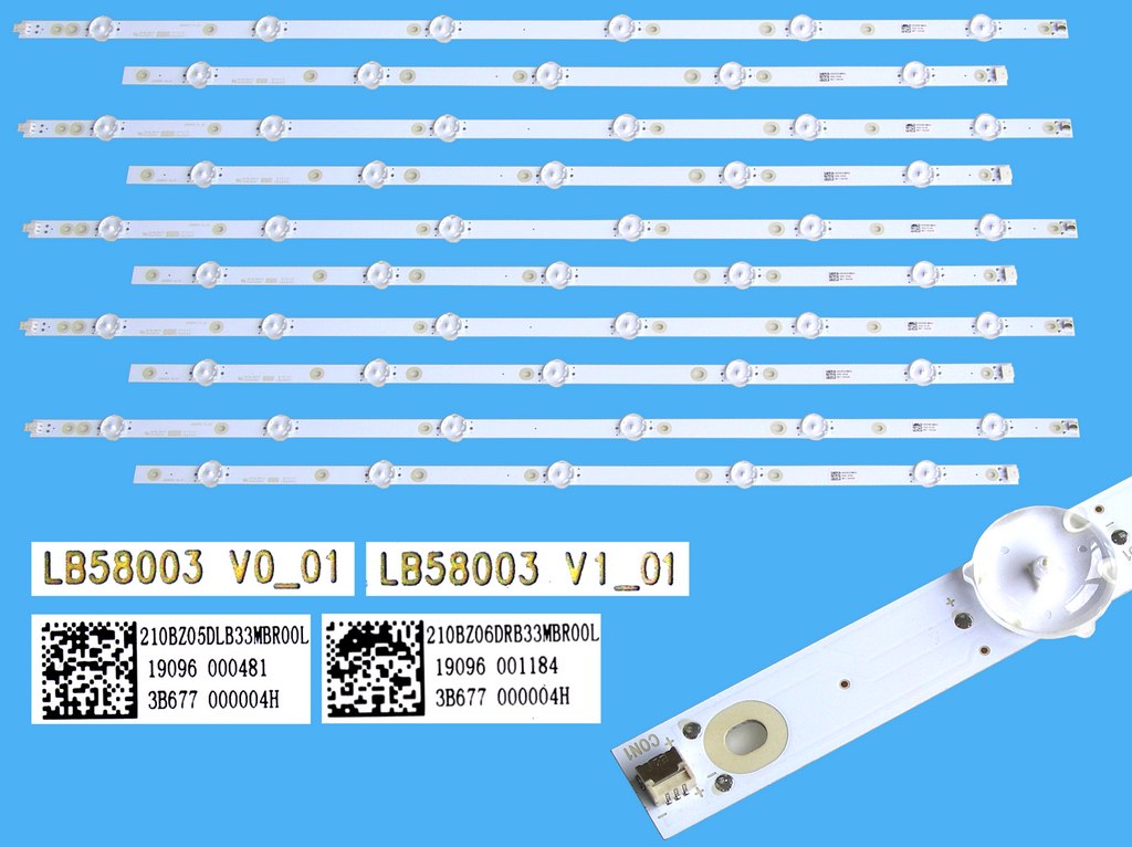 LED podsvit 1180mm sada Philips celkem 10 pásků / LED Backlight Assy LB58003V0-01 + LB58003V1-01 / 705TLB58B33MBR00L