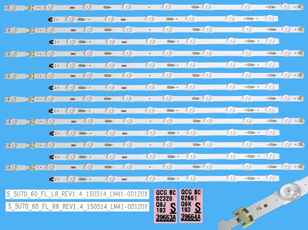 LED podsvit 1243mm sada Samsung celkem 16 pásků / LED Backlight Assy BN96-39663A + BN96-39664A / LM41-00120X + LM41-00120Y / BN96-34805A + BN96-34806A