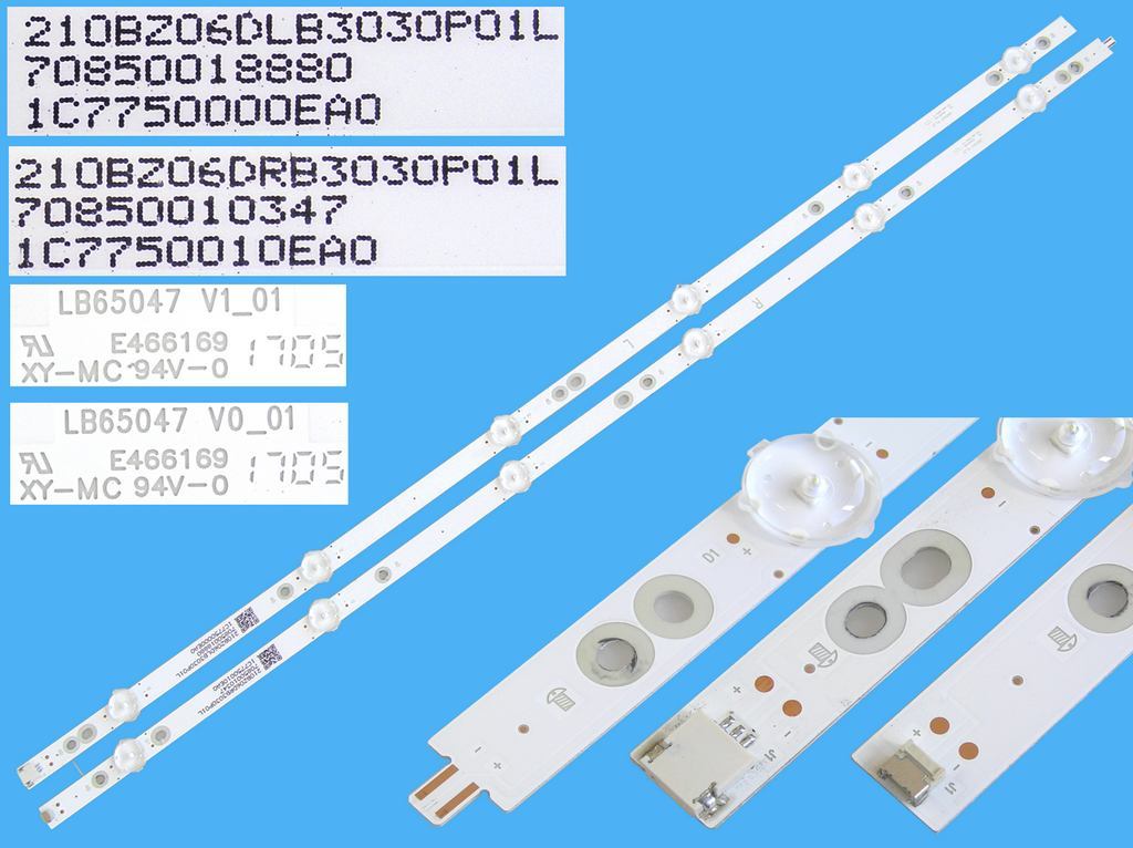 LED podsvit 1330mm sada Philips LB65047V0-01 + LB65047V1-01 / LED Backlight 1330mm - 12 D-LED LB65047 V0_01 + LB65047 V1_01 / 210BZ06DLB3030P01L + BZ06DRB3030P01L