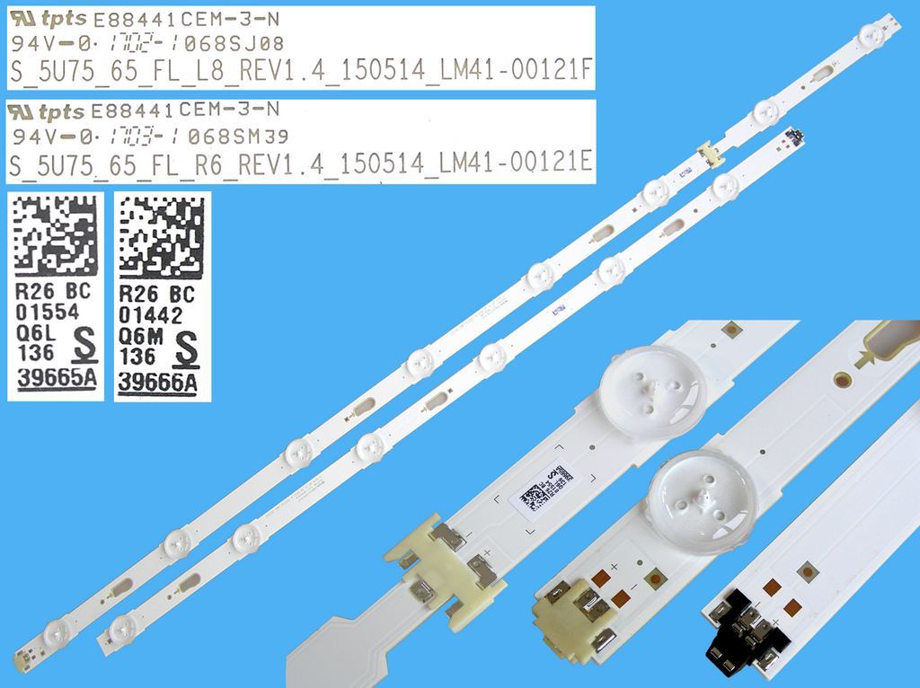 LED podsvit 1348mm sada Samsung BN96-39665A + BN96-39666A / LED Backlight 1348mm - 14 D-LED S_5U75_65_FL / LM41-00121E + LM41-00121F