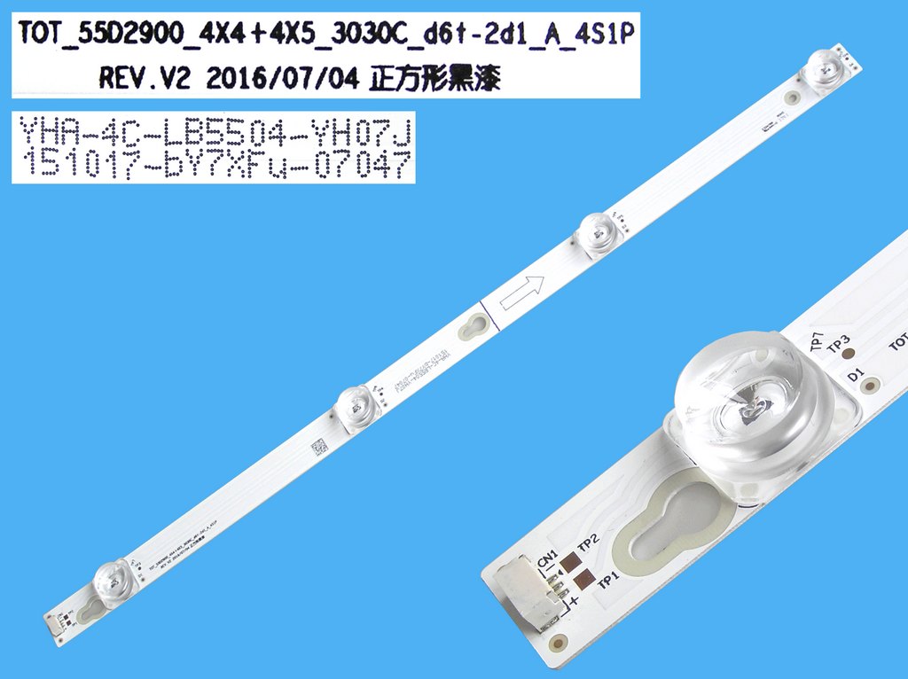 LED podsvit 424mm, 4LED / DLED Backlight 424mm - 4DLED, T0T-55D2900-4x4+4x5_3030C_D6T / LB5504 / 151017