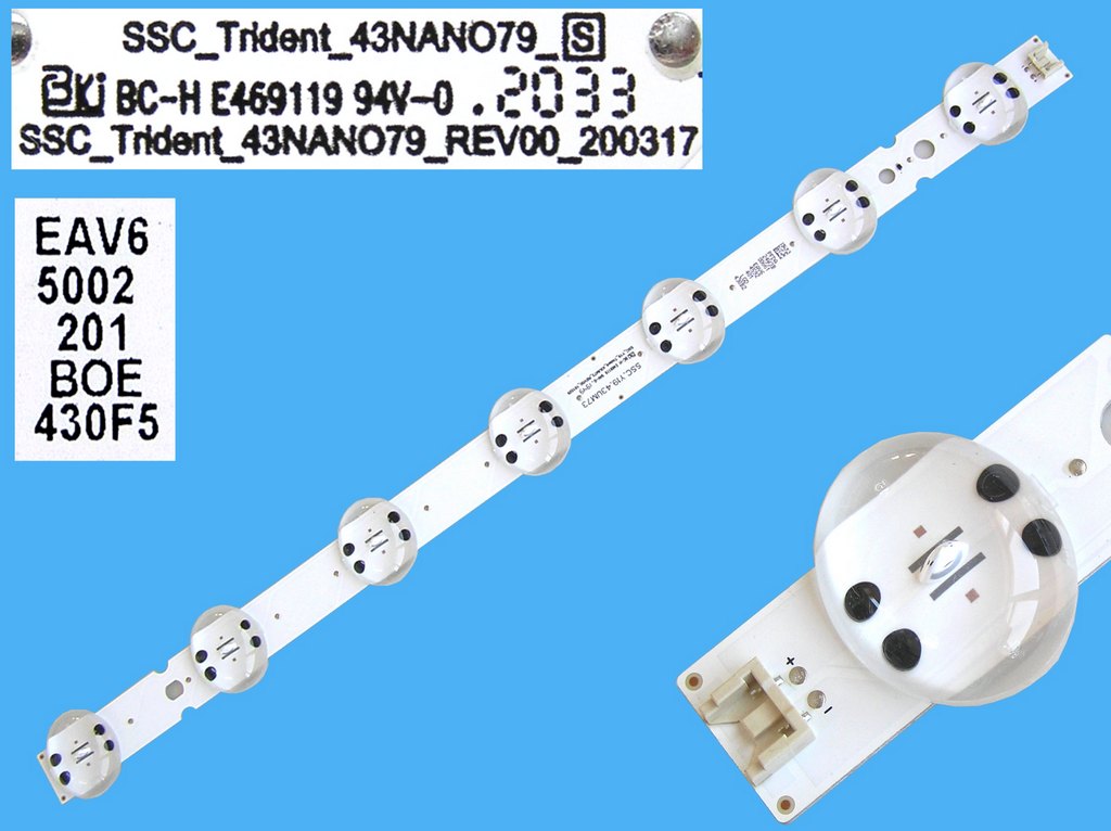 LED podsvit 425mm, 7LED / DLED Backlight 425mm - 7 D-LED, SSC_Trident_43NANO79, EAV65002201 / BOE430F5