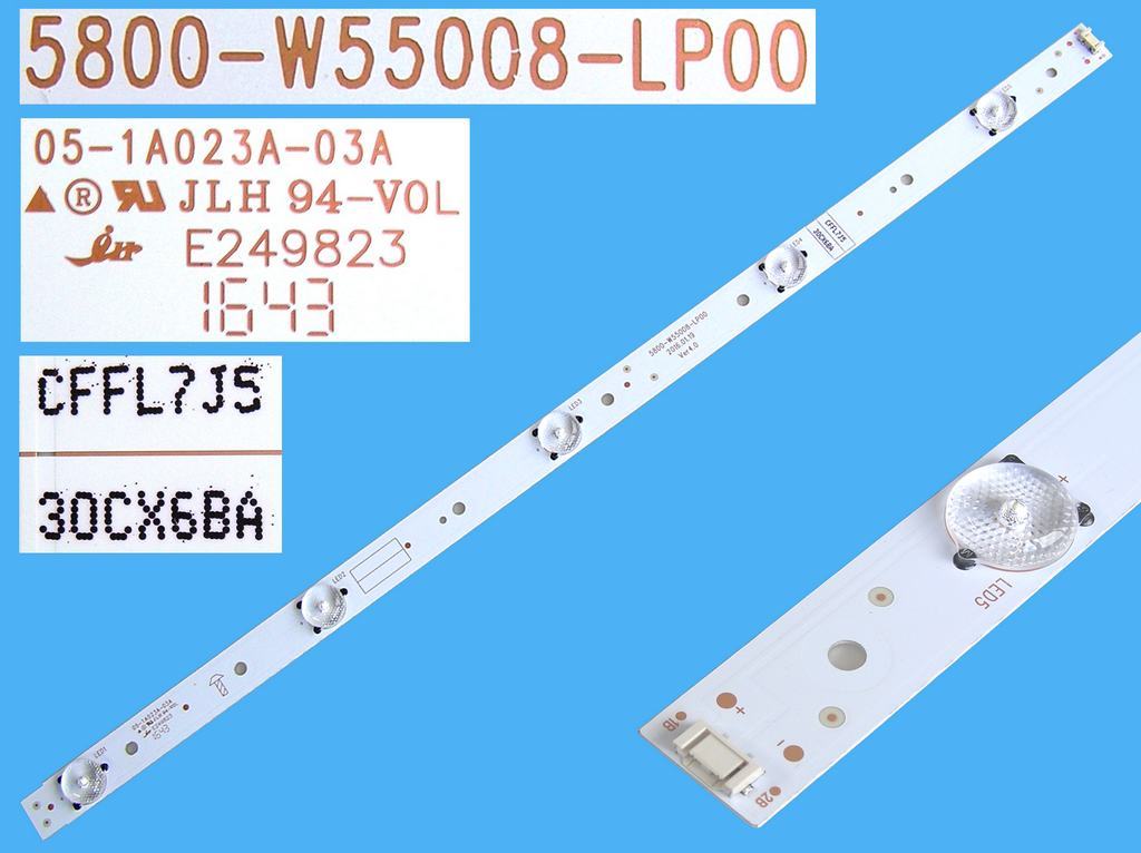 LED podsvit 489mm, 5LED / LED Backlight 489mm - 5DLED, 5800-W55008-LP00, 05-1A023A-03A