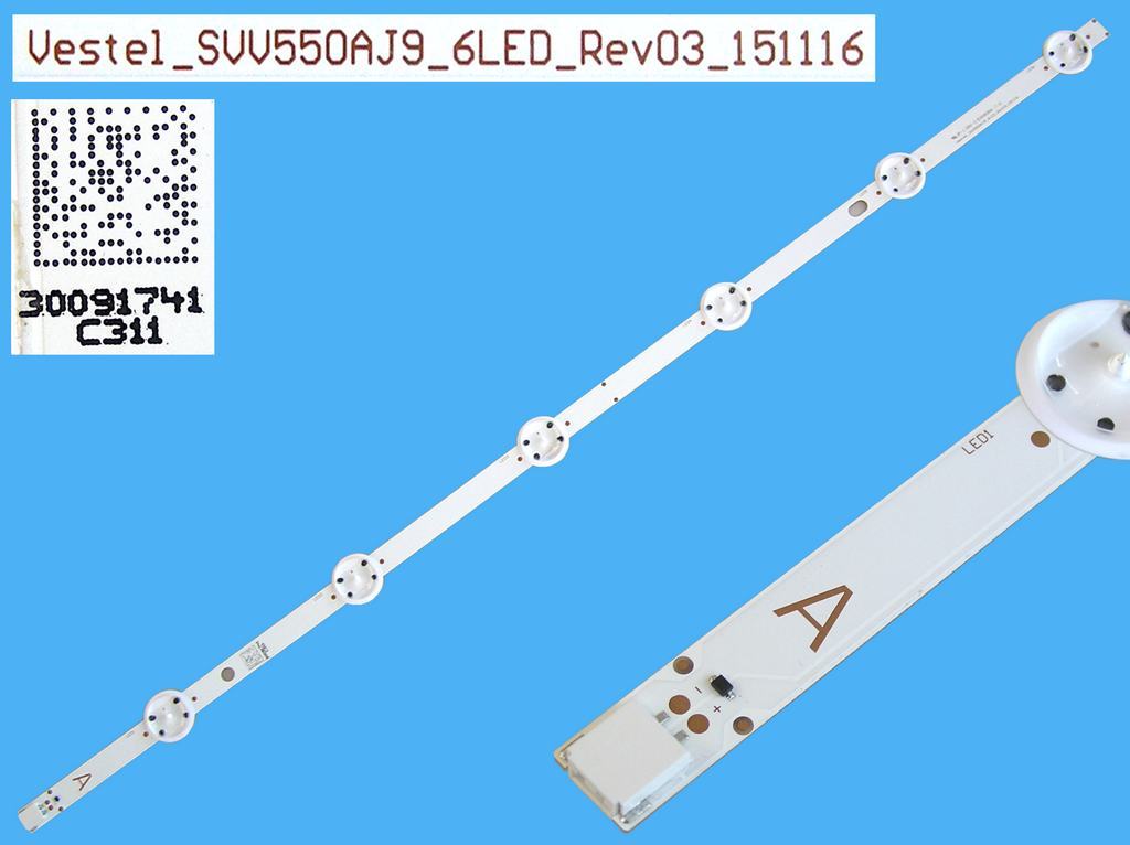 LED podsvit 533mm, 6LED / LED Backlight 533mm - 6DLED, 30091741, SVV550AJ9 / 55VNB