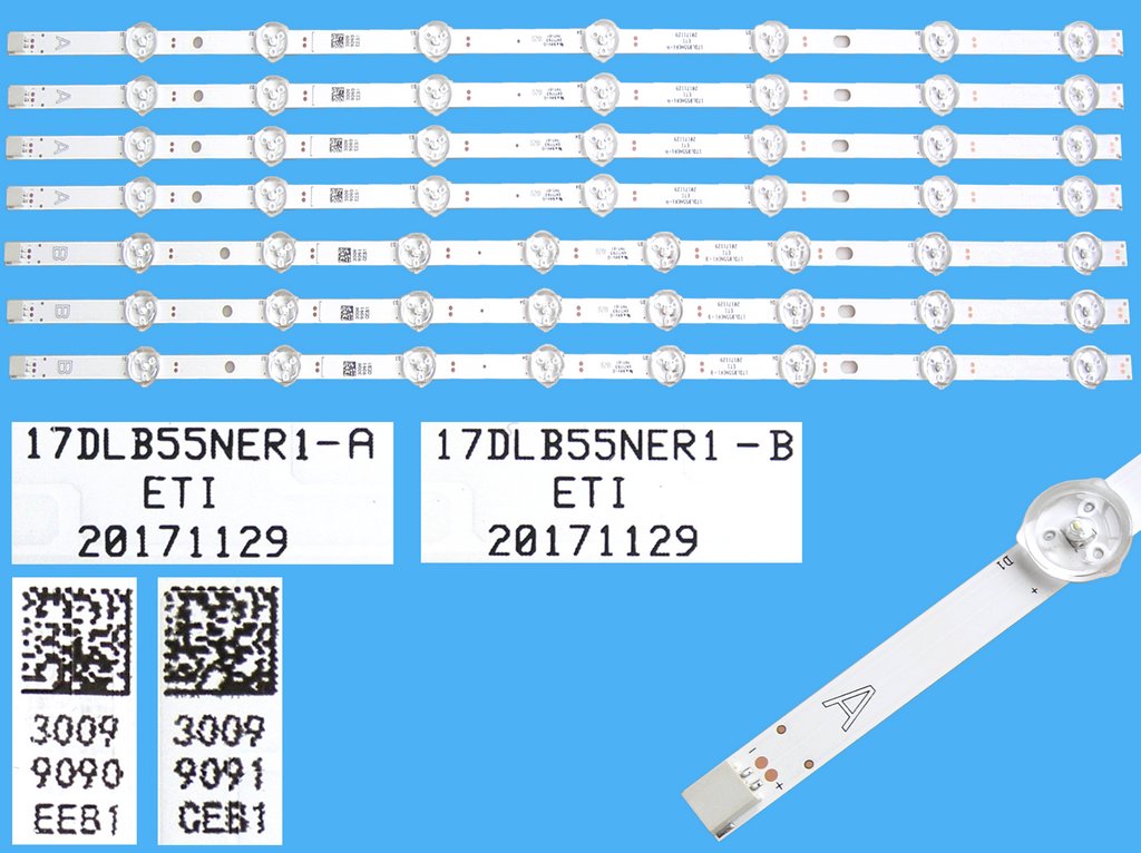 LED podsvit 533mm sada vestel 30099090+ 30099091 celkem 7 pásků / LED Backlight 533mm 17DLB55NER1-A + 17DLB55NER-B