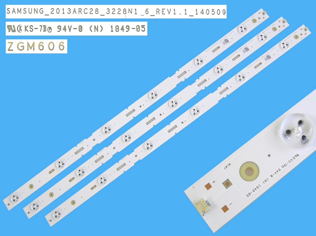 LED podsvit 535mm sada Grundig celkem 3 kusy / DLED Backlight 535mm - 6 D-LED, Samsung_2013ARC28_3228N1_6_Rev1.1_140509 / ZGM606 náhradní výrobce