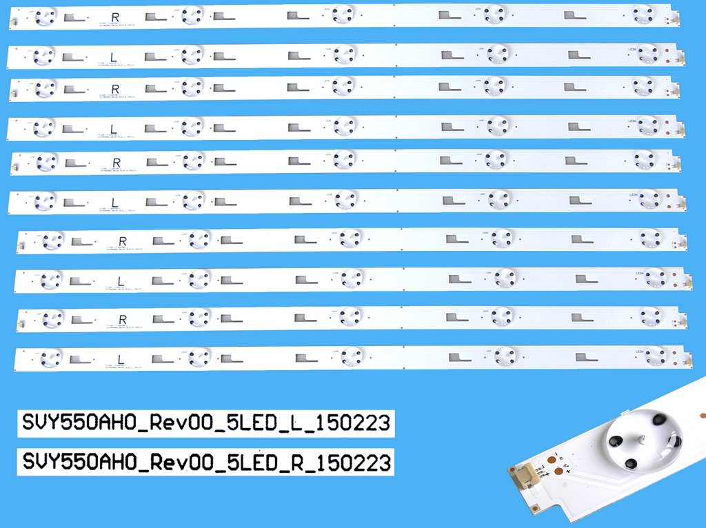 LED podsvit 540mm sada celkem 10 pásků / LED Backlight Assy SVY550AH0_Rev00_5LED_L_ + SVY550AH0_Rev00_5LED_R_150223