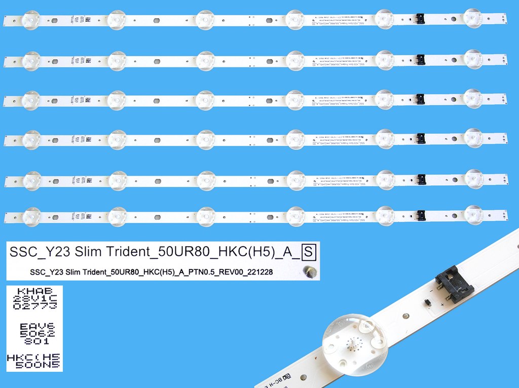 LED podsvit 544mm sada LG celkem 6 kusů / DLED Backlight Array SSC_Y23 Slim Trident_50UR80_HKC(H5) / EAV65062801 / HKC(H5)500N5