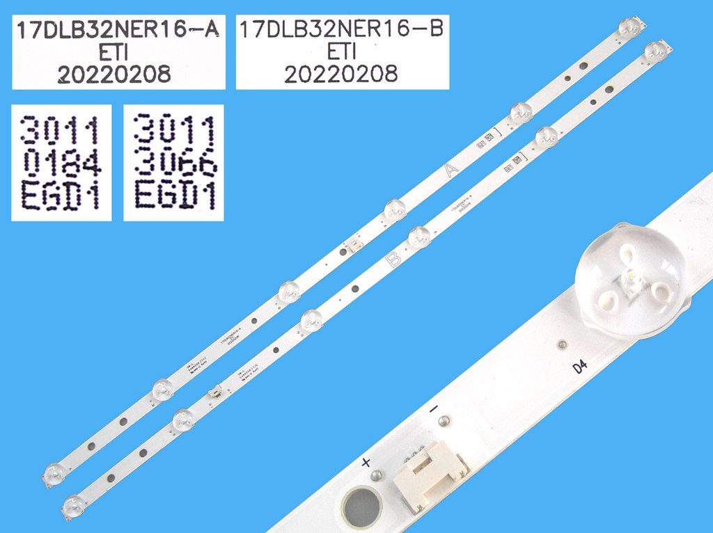LED podsvit 550mm 6LED sada Vestel 23912701 celkem 2 kusy / D-LED Backlight - 6DLED 17DLB32NER16-A + 17DLB32NER16-B / 30110184 + 30113066