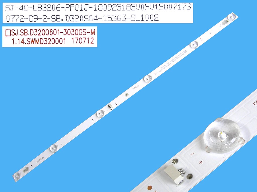 LED podsvit 560mm, 6LED / LED Backlight 560mm - 6DLED, 4C-LB3206-PF01J / SJ.SB.D3200601-3030GS-M / 1.14.SWMD320001 / 4C-LB3206-YH01R