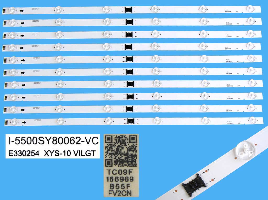 LED podsvit 570mm sada Sony celkem 10 pásků / DLED Backlight - 6 D-LED, Sony DRT I-5500SY80062-VC / B55F / LM41-01022A + LM41-01056A
