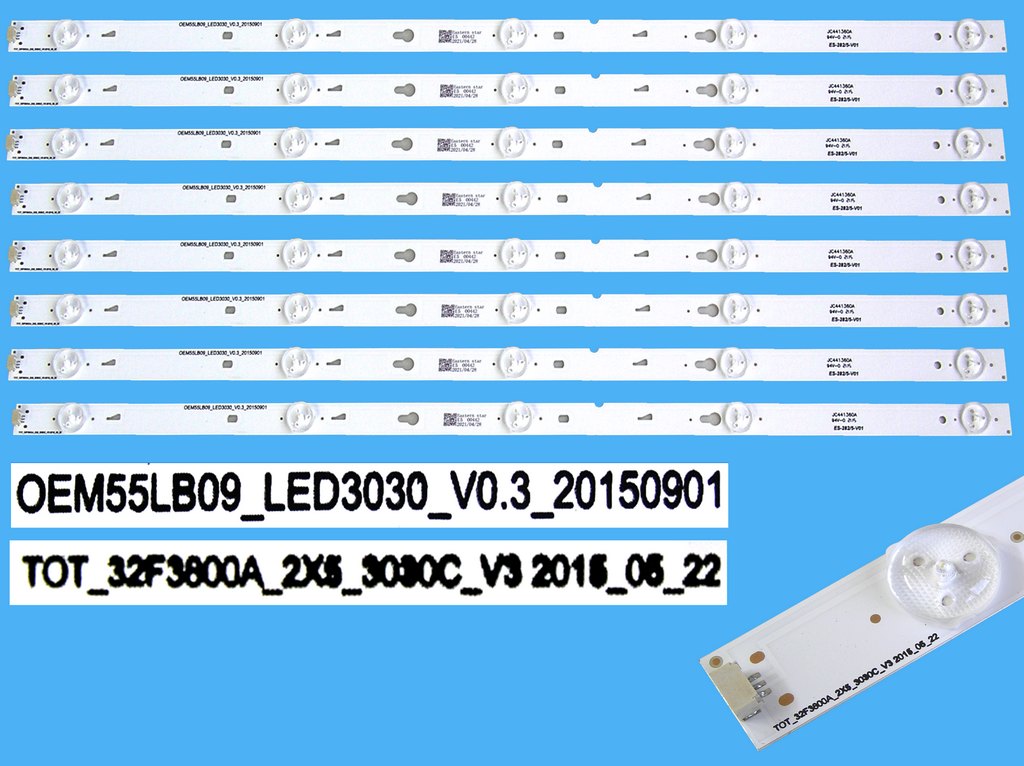 LED podsvit 570mm sada Thomson 55LB09 celkem 8 pásků / DLED TOTAL ARRAY YHA-4C-LB3205-YH01J / OEM55LB09_LED3030 / 32F3800A