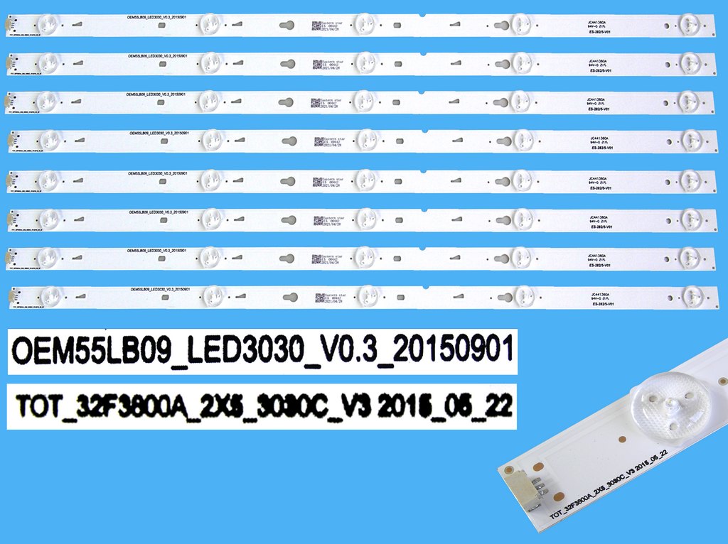LED podsvit 570mm sada Thomson 55LB09 celkem 8 pásků / DLED TOTAL ARRAY  YHA-4C-LB3205-YH01J / OEM55LB09_LED3030 / 32F3800A