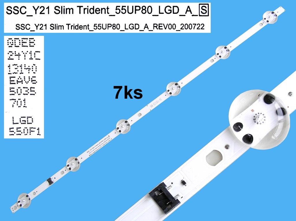 LED podsvit 610mm sada LG AGF30110402  celkem 7 kusů / DLED Backlight  SSC_Y21_Slim Trident_55UP80_LGD_A  - originál LG