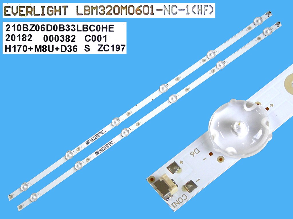 LED podsvit 613mm sada Philips celkem 2 pásky / LED Backlight Assy LBM320M0601 / 210BZ06D0B33LBC0HE / 705TLB32B33LBC0HE