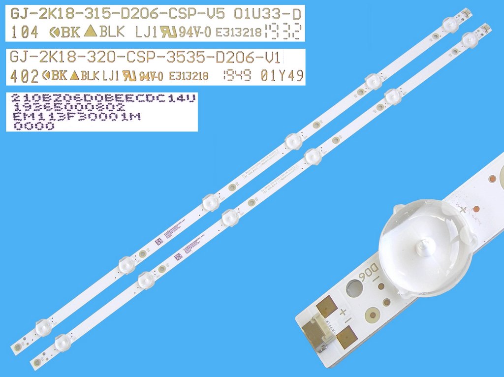 LED podsvit 615mm sada Philips celkem 2 pásky / LED Backlight - 6 D-LED GJ-2K18-315-D206-CSP-V5 01U33-D / GJ-2K18-320-CSP-3535-D206-V1
