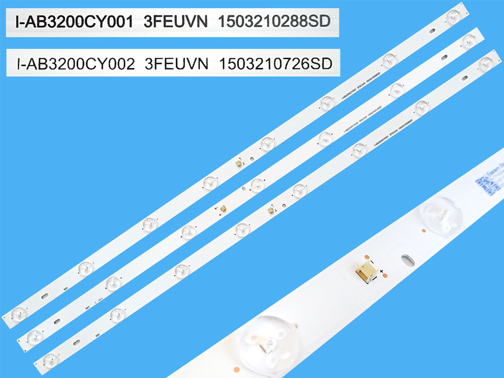 LED podsvit 620mm sada Blaupunkt 32" celkem 3 pásky / LED Backlight Assy I-AB3200CY001 3FEUVN 1503210288SD, I-AB3200CY002 3FEUVN 1503210726SD 
