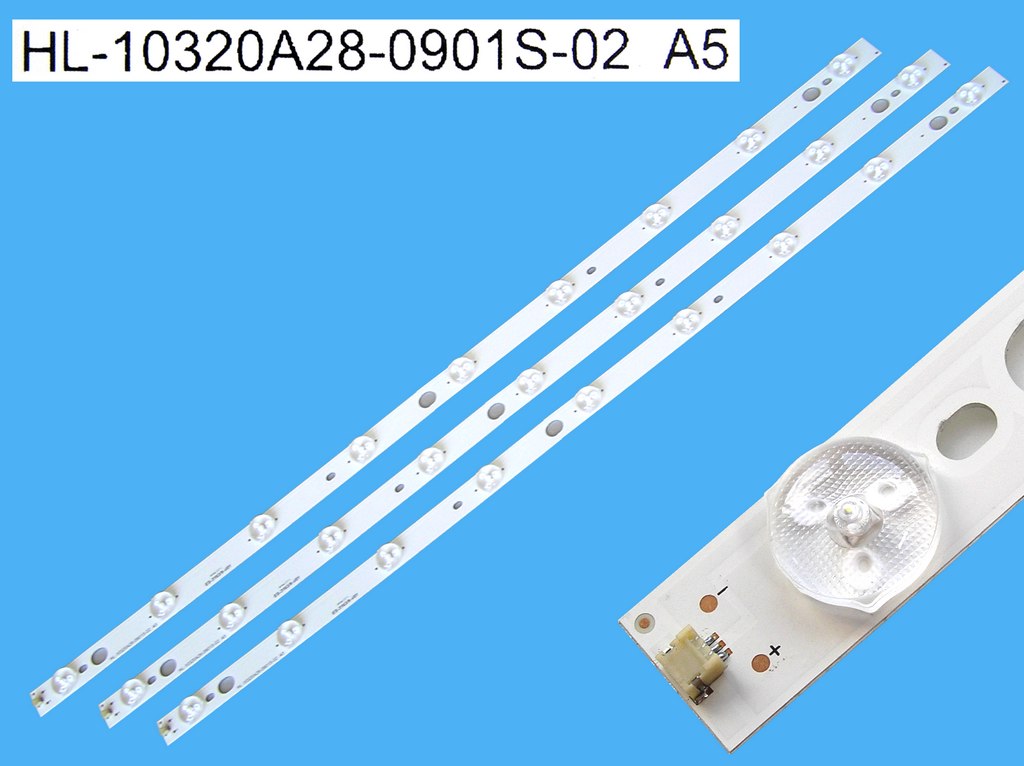 LED podsvit 620mm sada Blaupunkt celkem 3 pásky  / LED Backlight 9 DLED  HL-10320A28-0901S-02 A5, 358P207850A, 358P207850B, náhradní výrobce