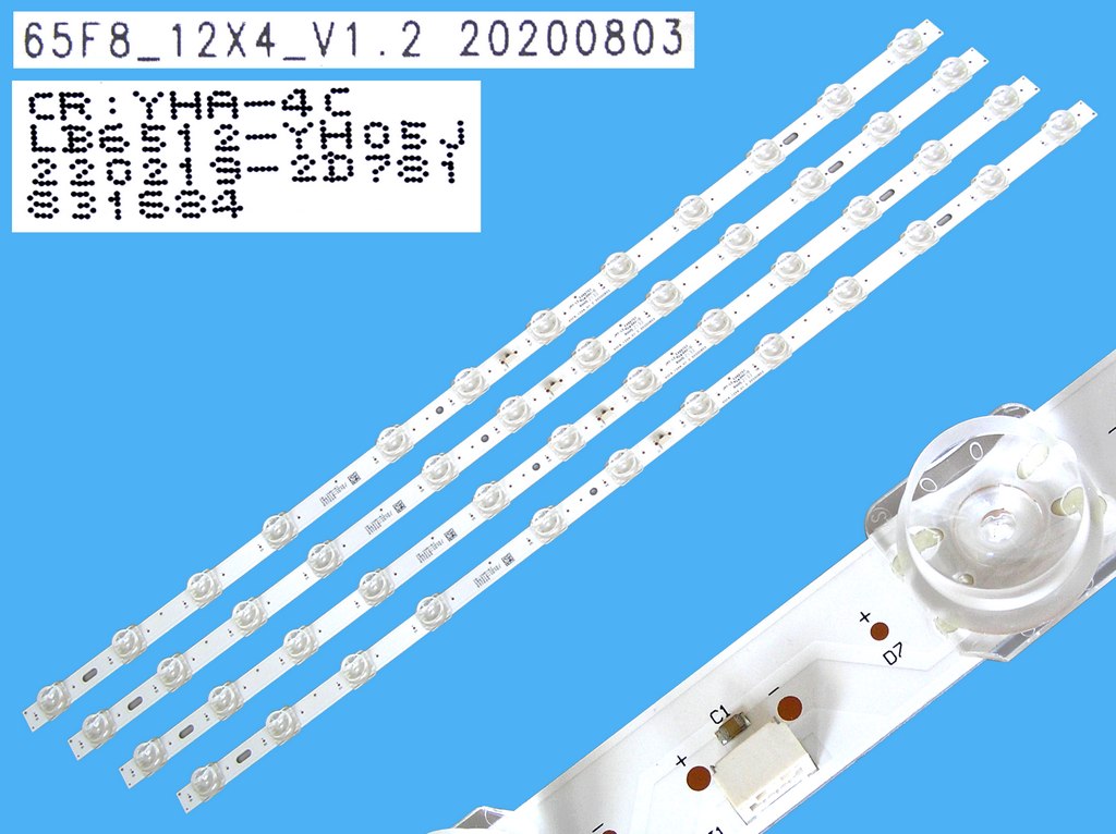 LED podsvit 650mm sada Thomson 4C-LB6512-YH05J celkem 4 kusy / DLED TOTAL ARRAY TOT_65F8_12X4_V1.2 / YHA-4C-LB-6512-ZM05J / MA4CLB6512ZM05JKT4